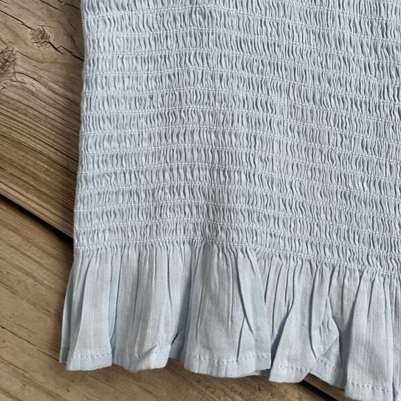 Gap Women's Puff Sleeve Smocked Peplum Top Essential Blue Size XL. NEW - Picture 4 of 7